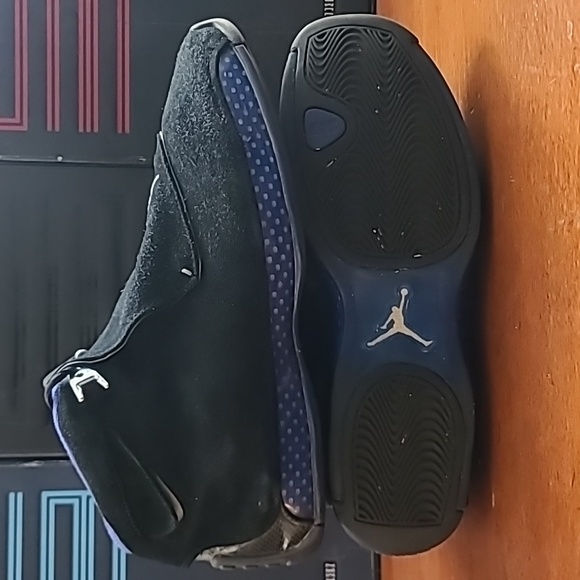 Air Jordan 18 Retro Black Sport Royal 2018 Mens Sneakers AA2494-007 Size 14 - Picture 13 of 16
